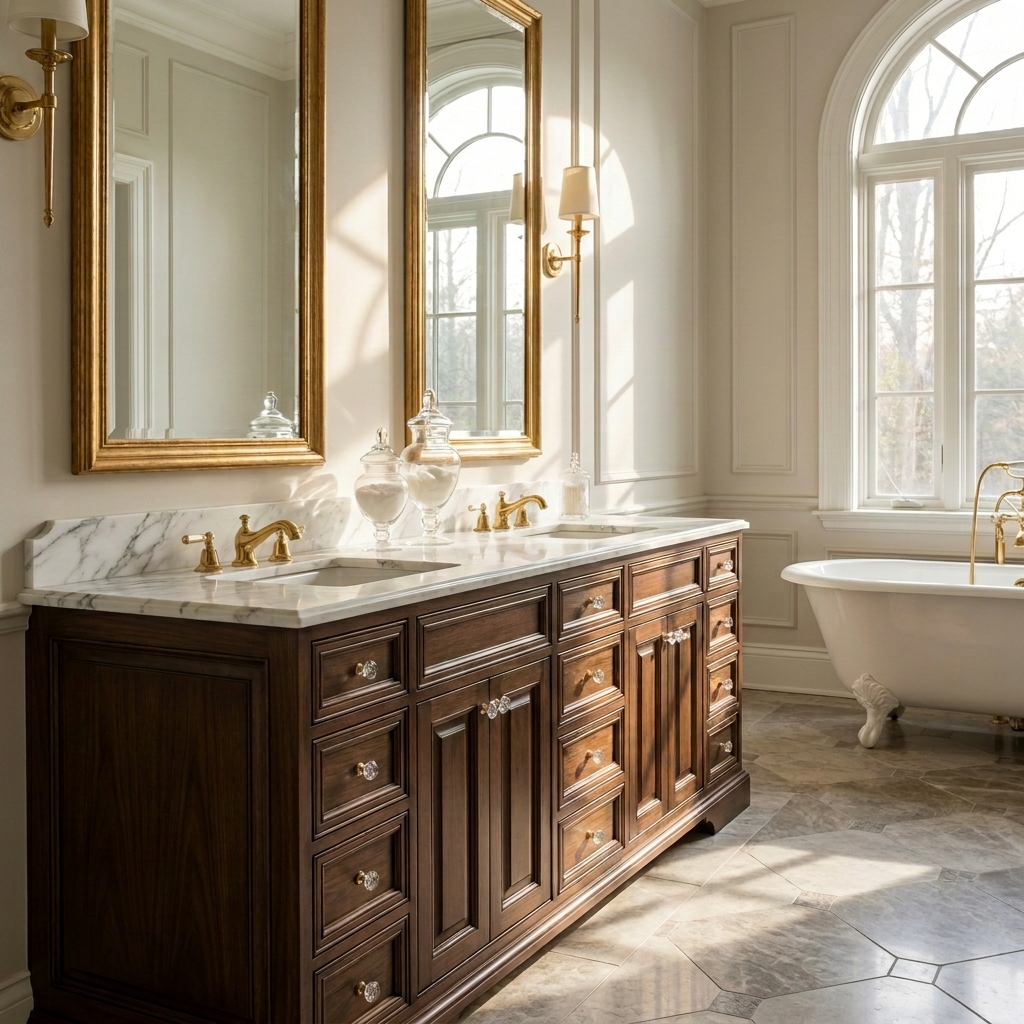 Signature deep cleaning — baseboards, fixtures and tile detail